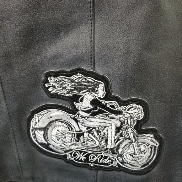 HOT LEATHER Black Motorcycle vest w/Extra patches - sz 2XL - Picture 9 of 9